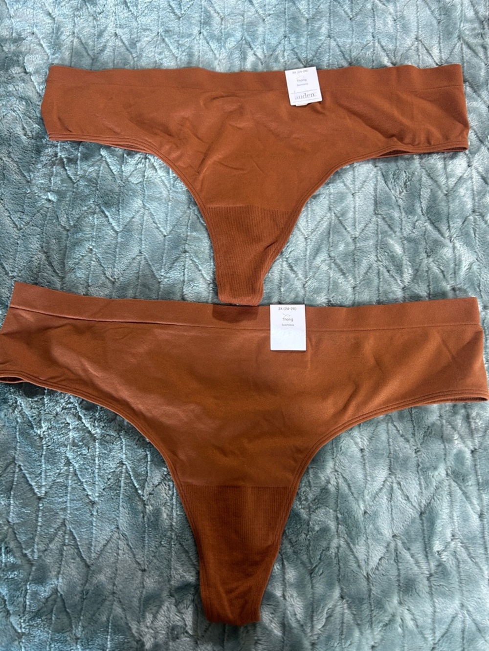 Auden Rust Brown Seamless Thong Panties - 2 Pack